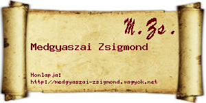Medgyaszai Zsigmond névjegykártya